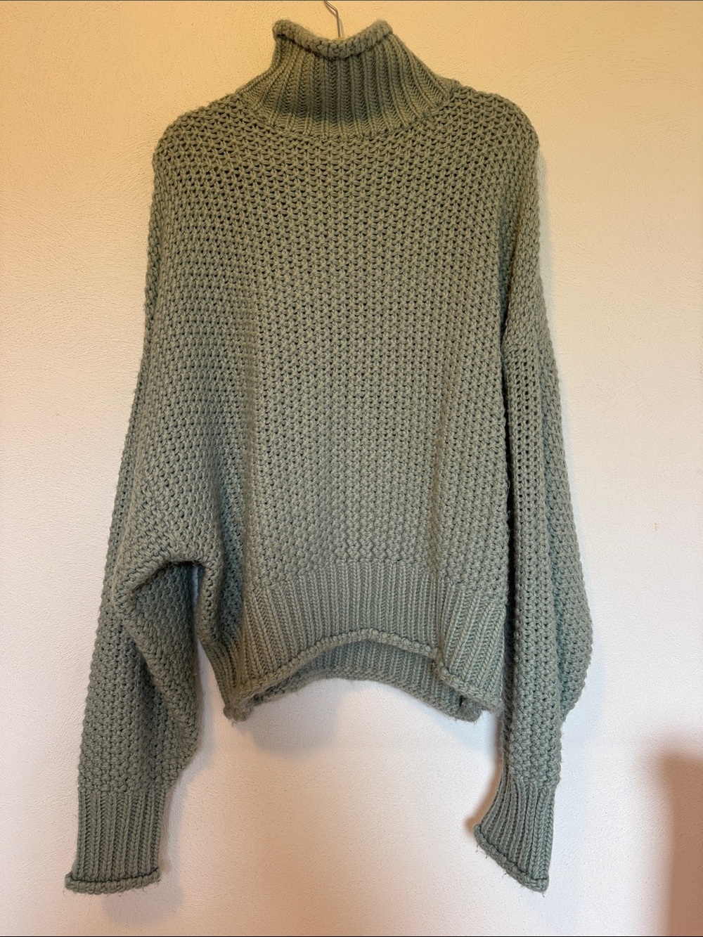 H&M light blue Chunky Knit Turtleneck Sweater